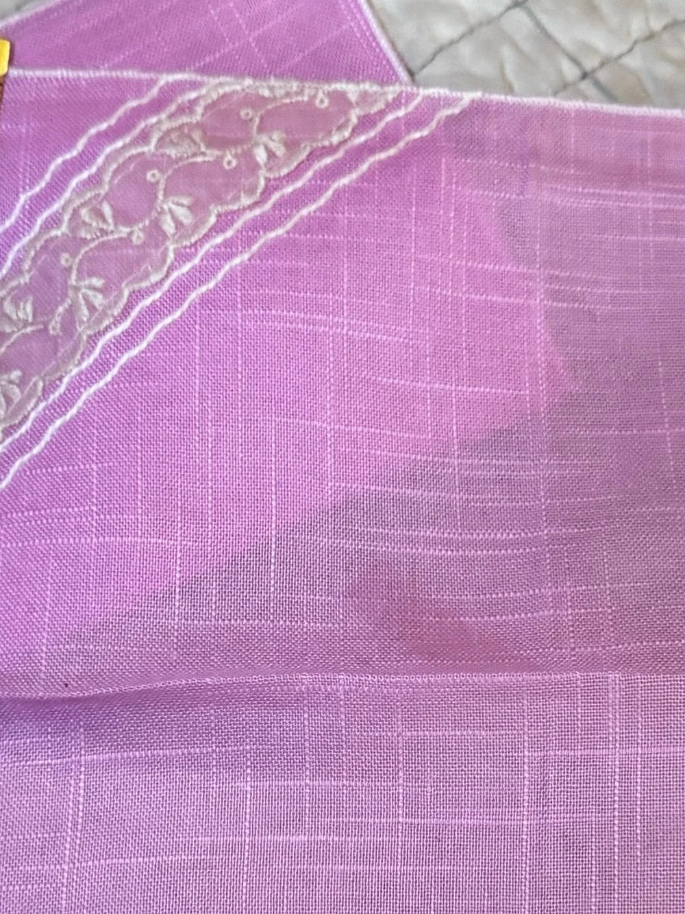 Vintage Pink Cloth Napkins Set of 4 White Embroidered Floral Lace Trim Tea Time
